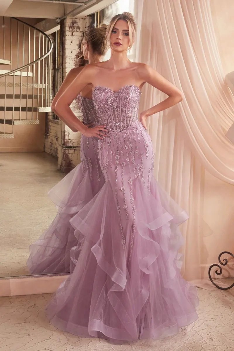 Tiered Mermaid Gown With Embellishments by Tux-USA