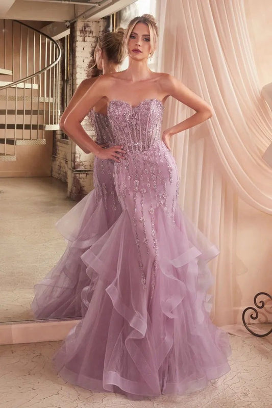 Tiered Mermaid Gown With Embellishments by Tux-USA