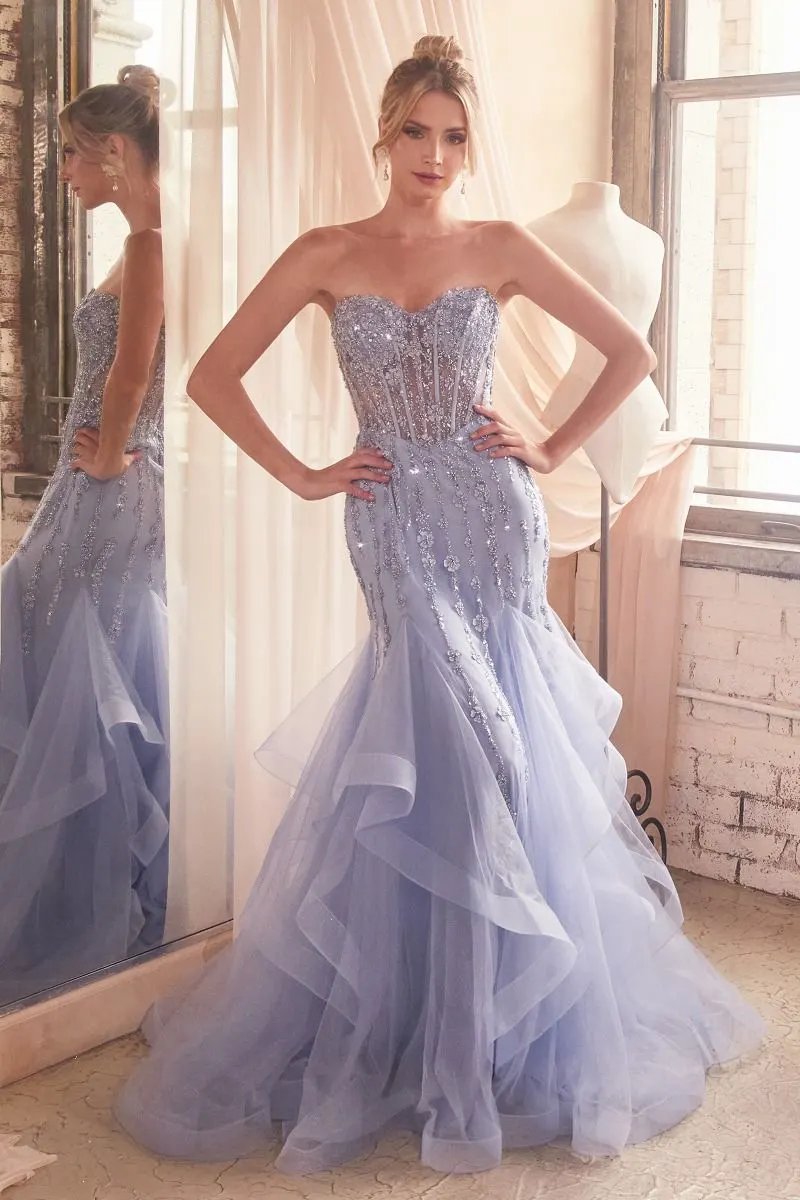 Tiered Mermaid Gown With Embellishments by Tux-USA