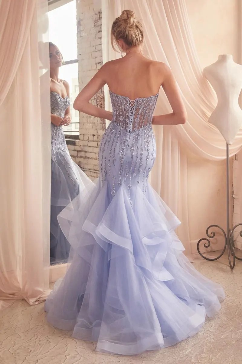 Tiered Mermaid Gown With Embellishments by Tux-USA