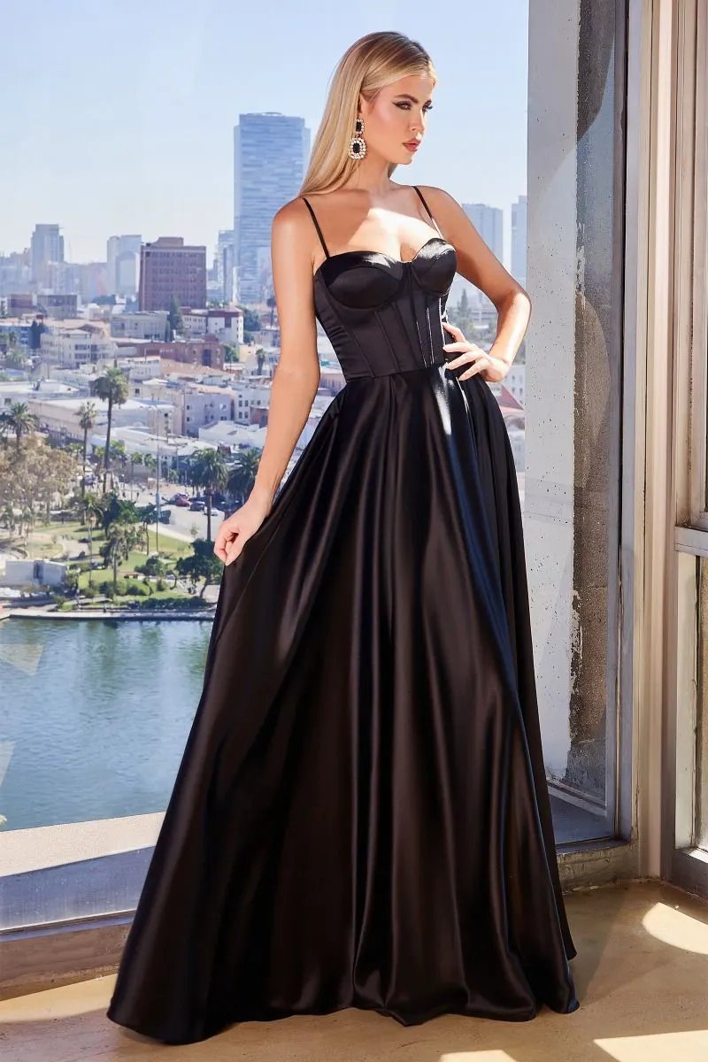 A-Line Satin Bustier Dress by Tux-USA