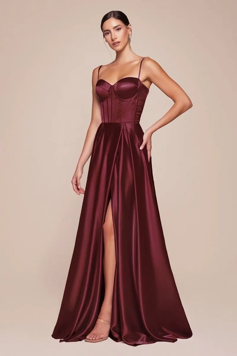A-Line Satin Bustier Dress by Tux-USA