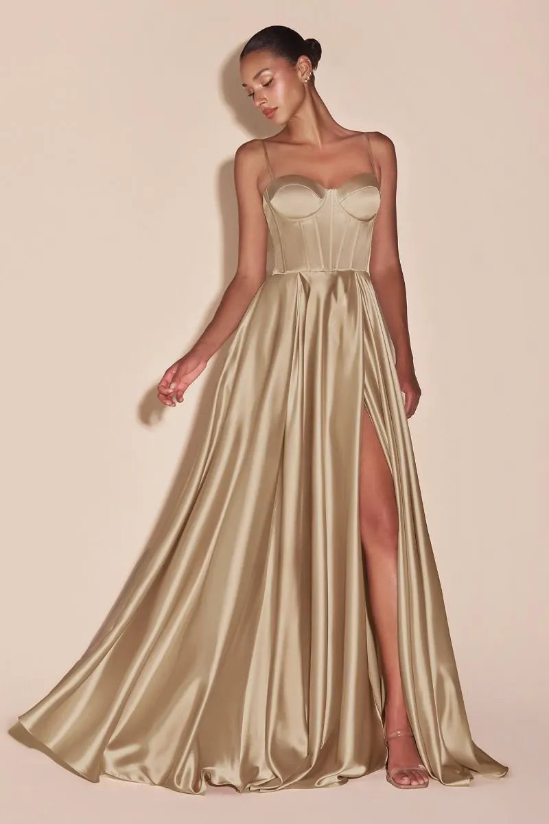 A-Line Satin Bustier Dress by Tux-USA