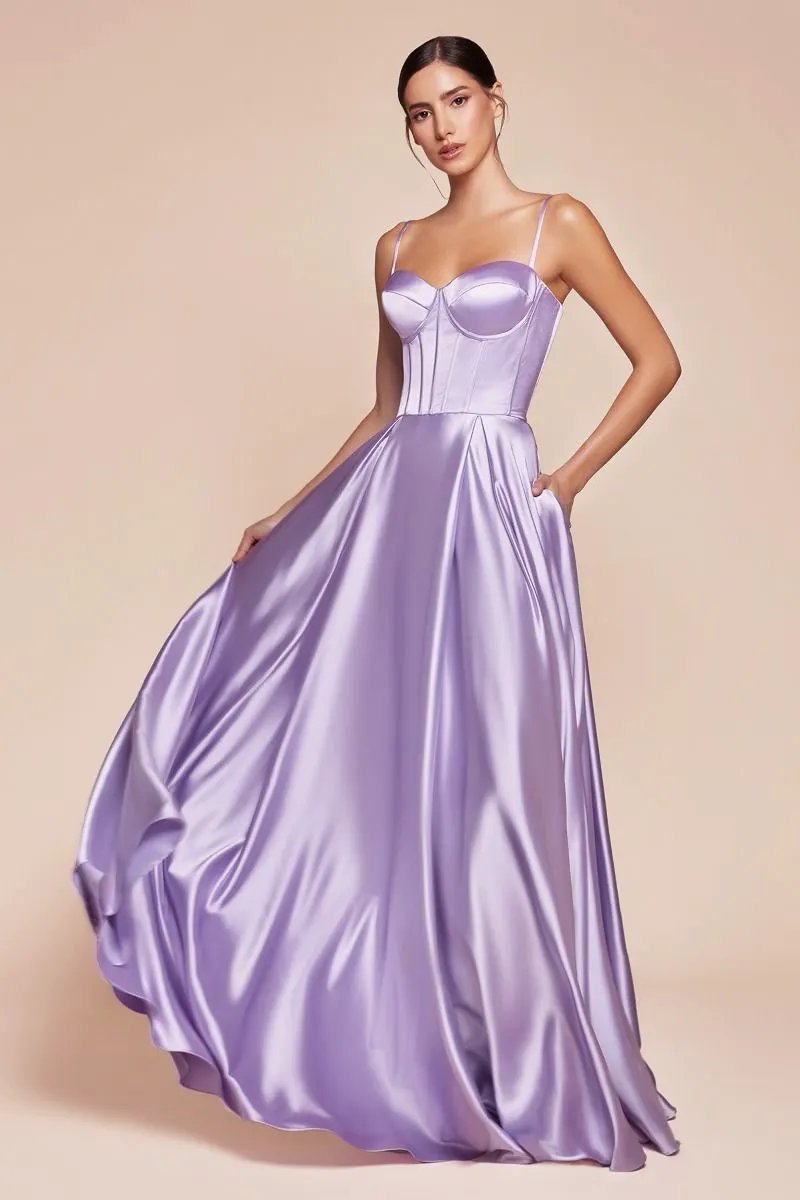 A-Line Satin Bustier Dress by Tux-USA
