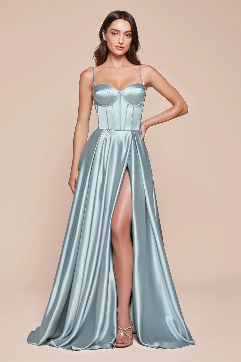 A-Line Satin Bustier Dress by Tux-USA