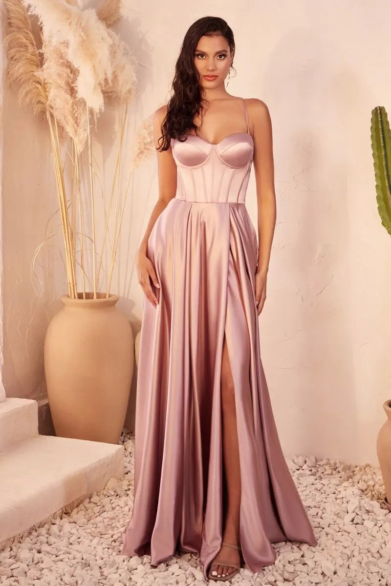 A-Line Satin Bustier Dress by Tux-USA