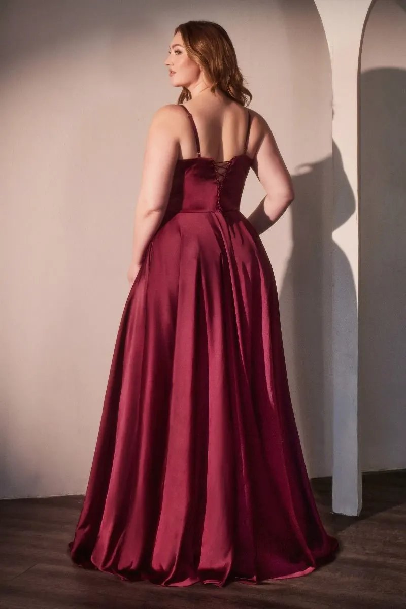 A-Line Satin Bustier Dress Curve by Tux-USA