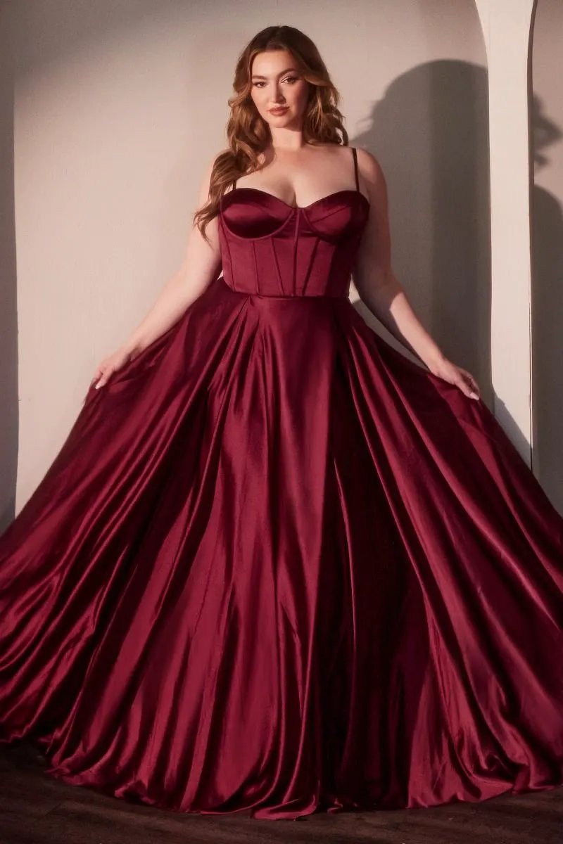 A-Line Satin Bustier Dress Curve by Tux-USA