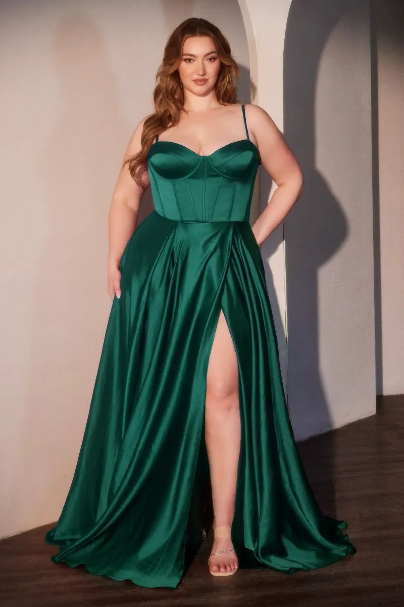 A-Line Satin Bustier Dress Curve by Tux-USA