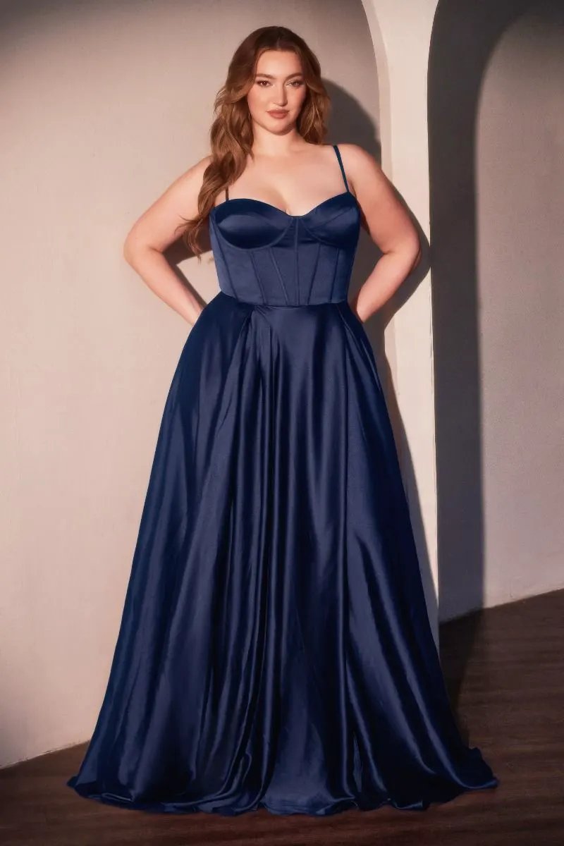 A-Line Satin Bustier Dress Curve by Tux-USA