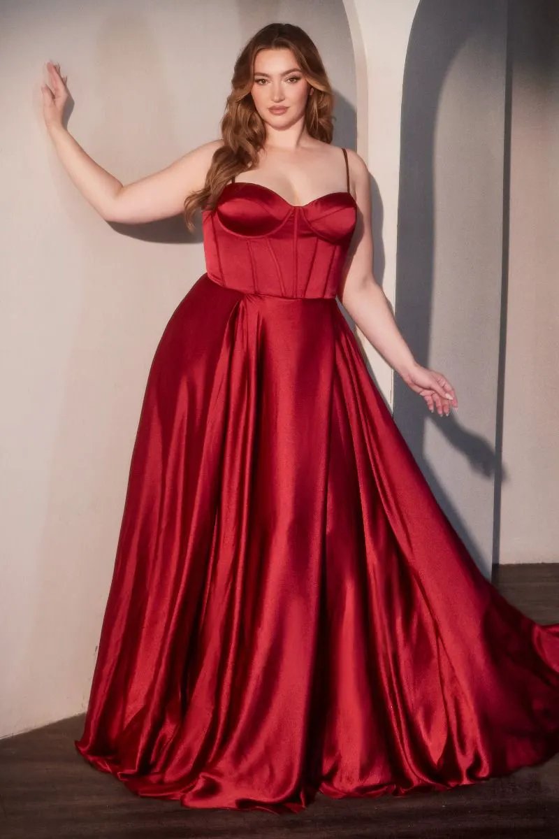 A-Line Satin Bustier Dress Curve by Tux-USA