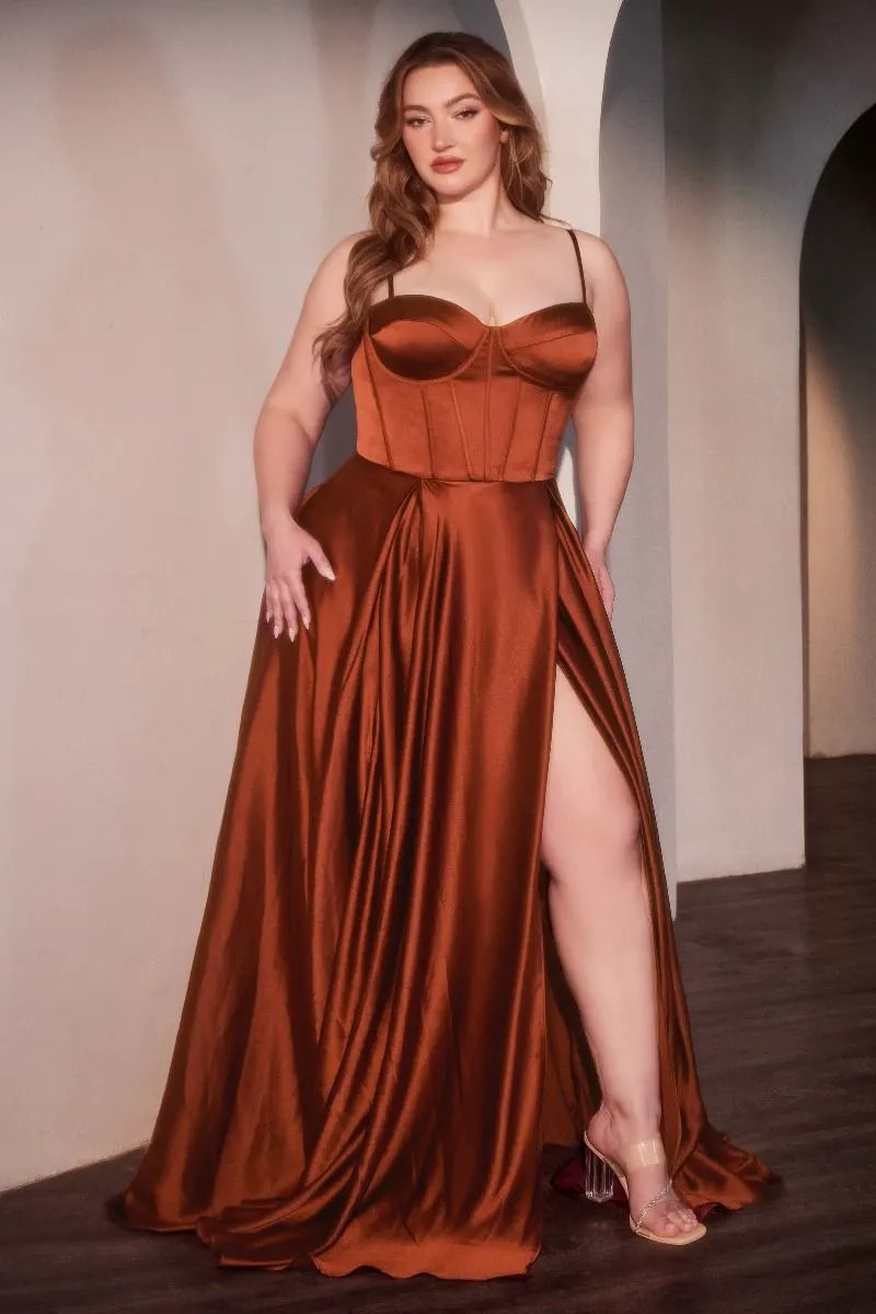 A-Line Satin Bustier Dress Curve by Tux-USA