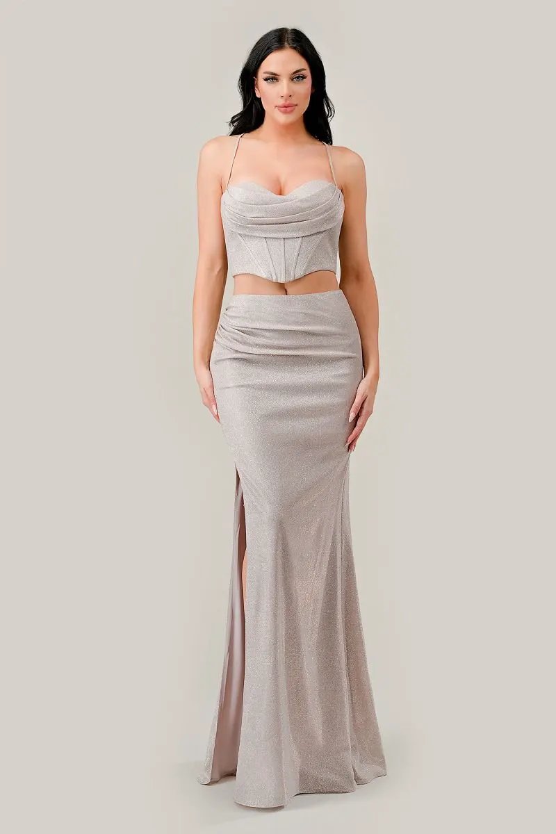 Two Piece Glitter Dress by Tux-USA