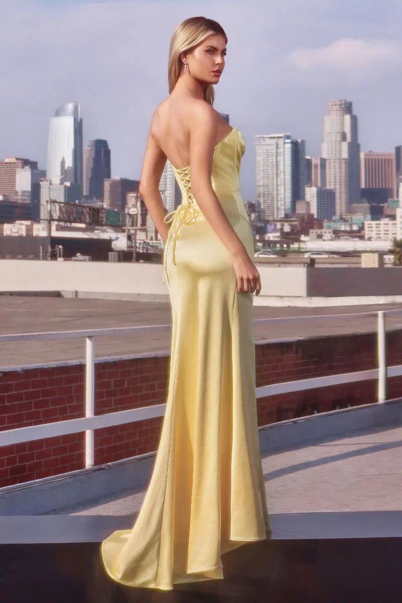 Cut Out Fitted Satin Dress by Tux-USA