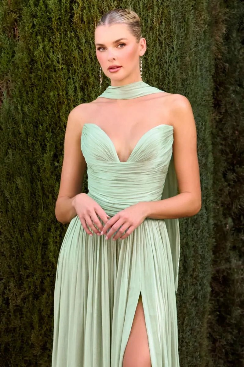 A-Line Dress With Sweetheart Neckline And Soft Pleated Details by Tux-USA
