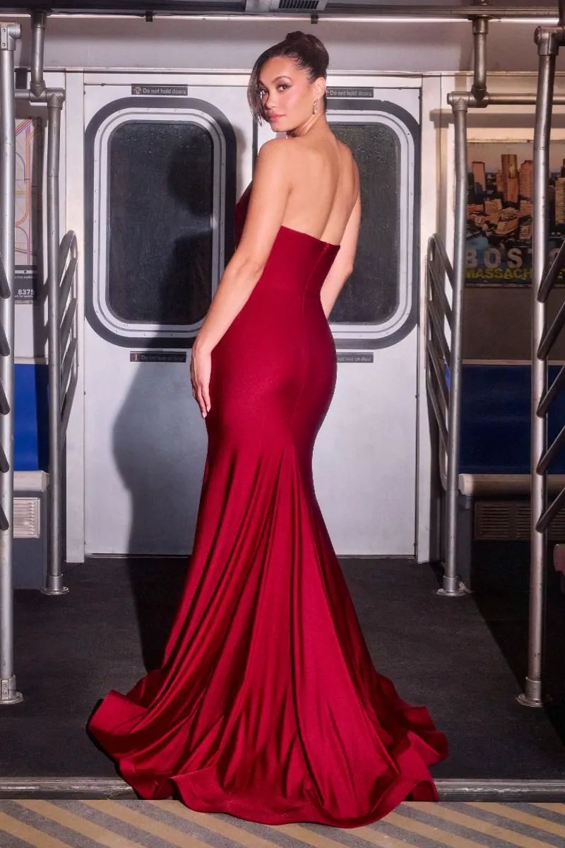 Stetch Satin Fitted Dress by Partner Label