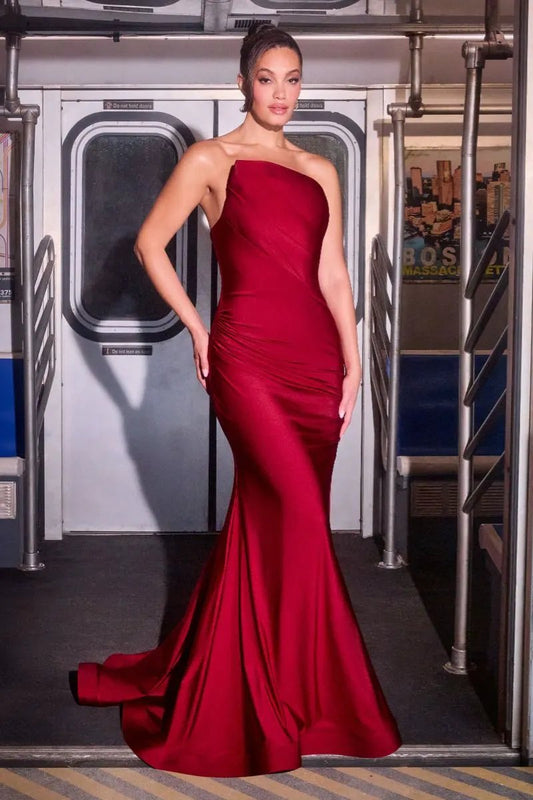 Stetch Satin Fitted Dress by Partner Label