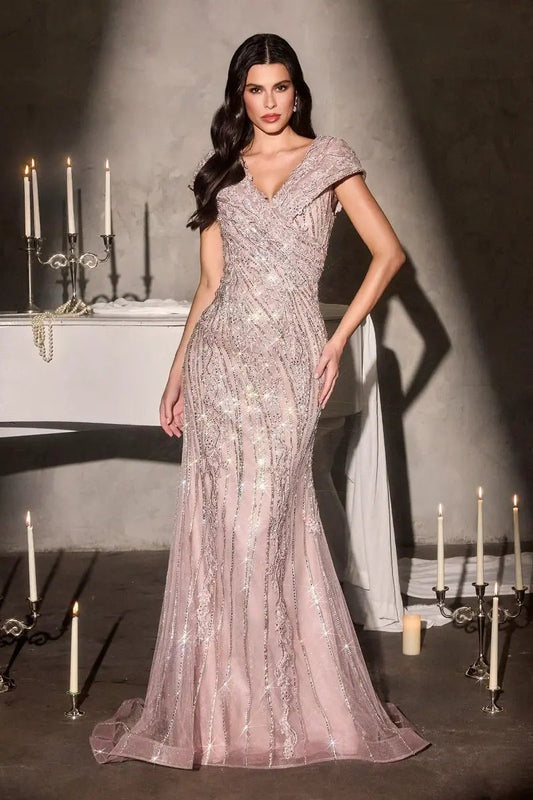 Fully Embellished Beaded Gown by Tux-USA