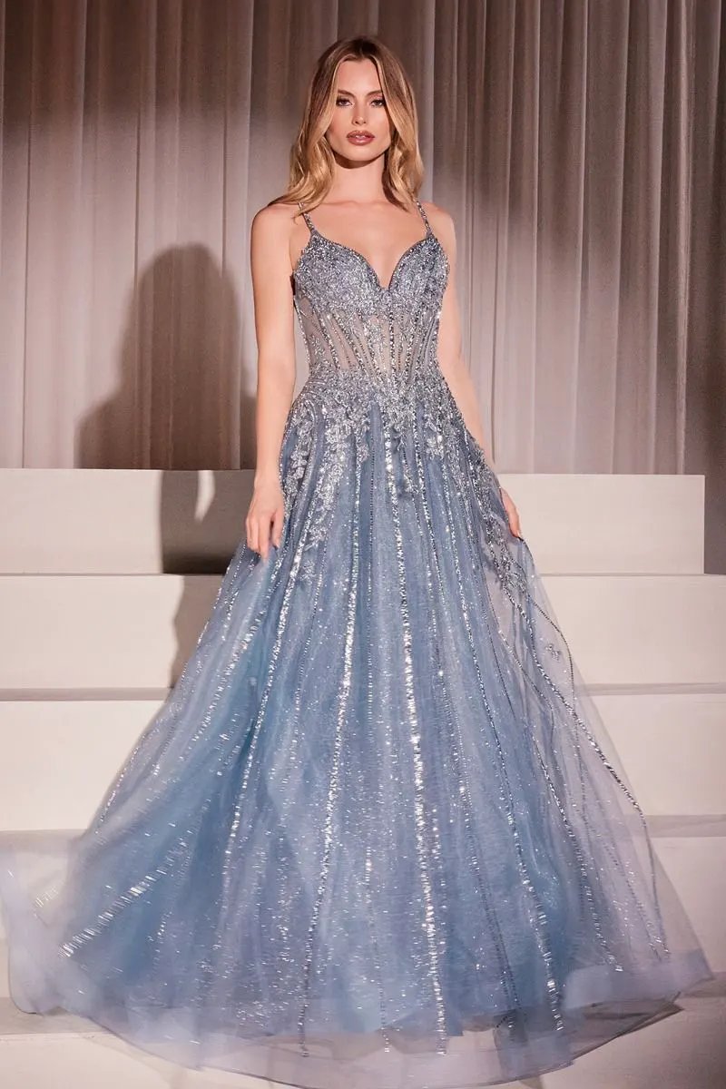 Crystal Embellished A-Line Tulle Dress by Partner Label