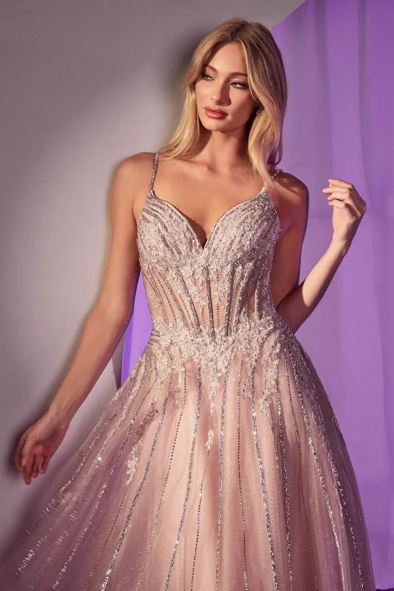 Crystal Embellished A-Line Tulle Dress by Partner Label