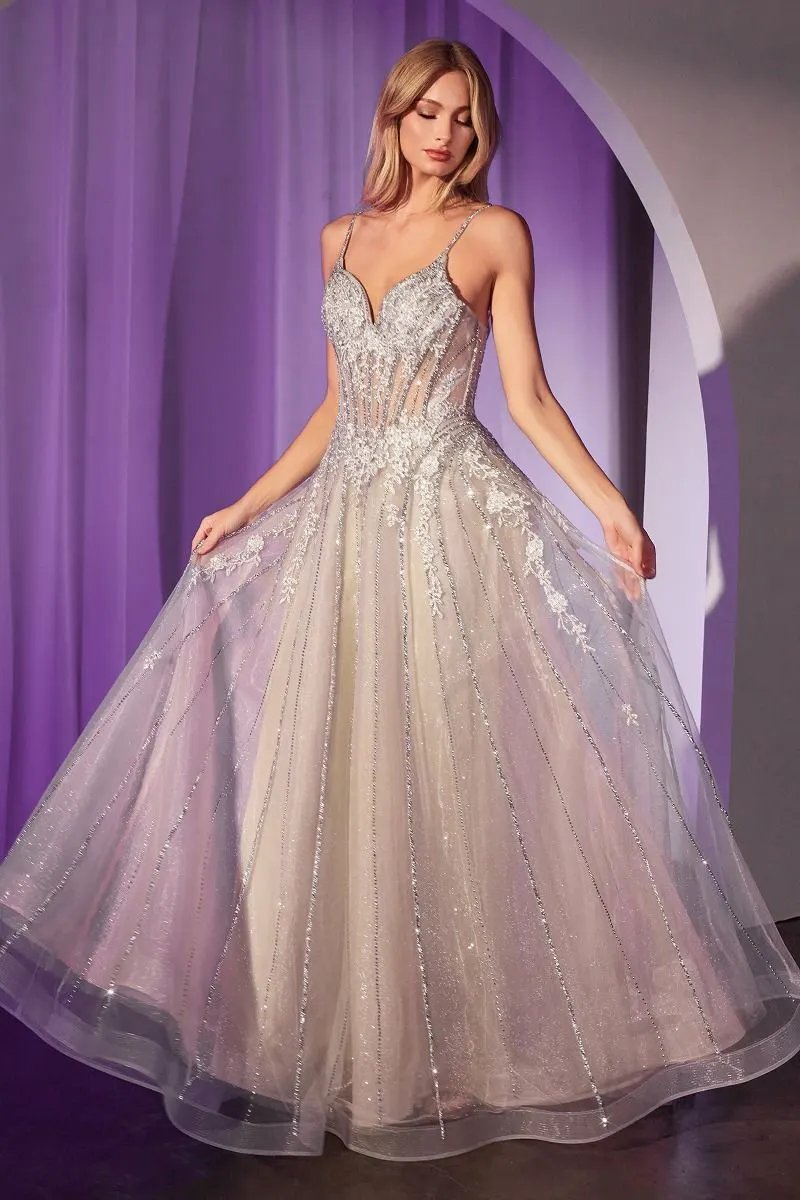 Crystal Embellished A-Line Tulle Dress by Partner Label