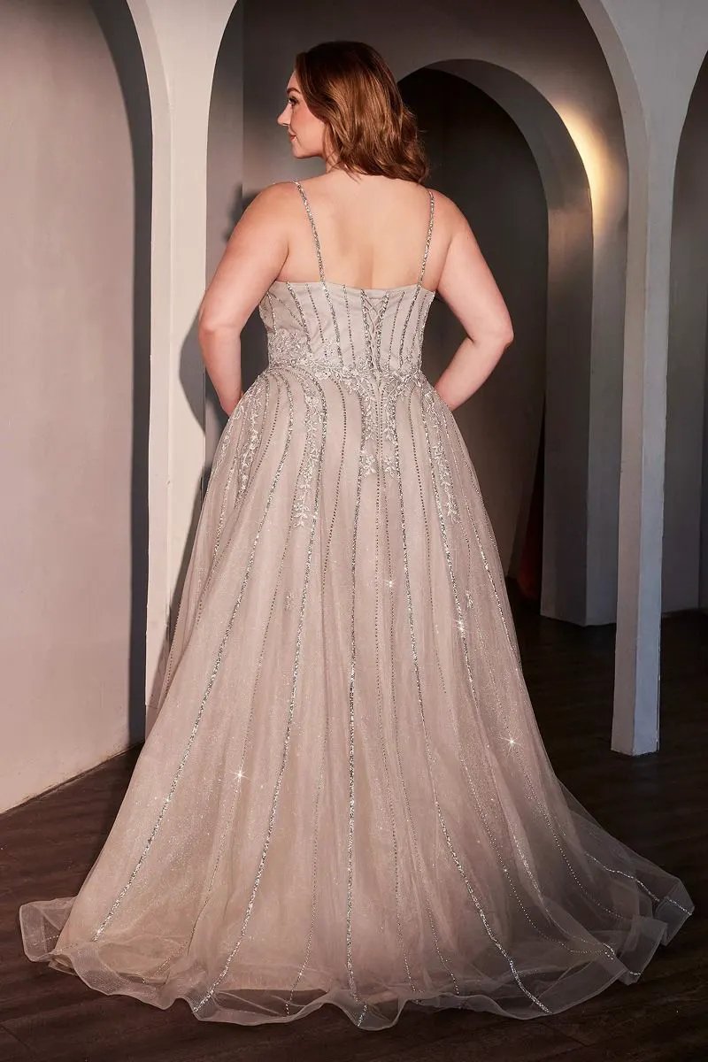 A-Line Layered Tulle Plus Size Dress by Partner Label