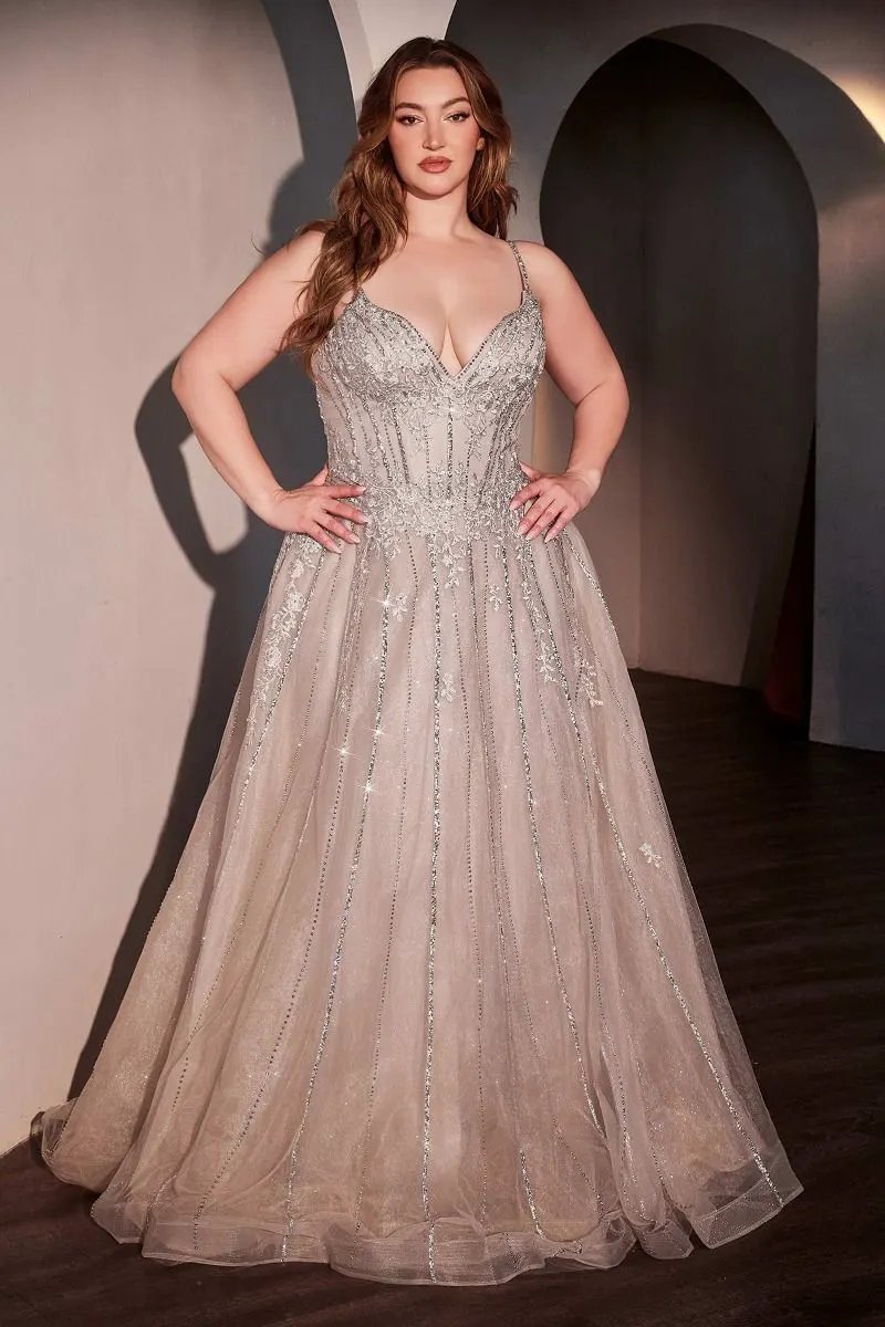 A-Line Layered Tulle Plus Size Dress by Partner Label