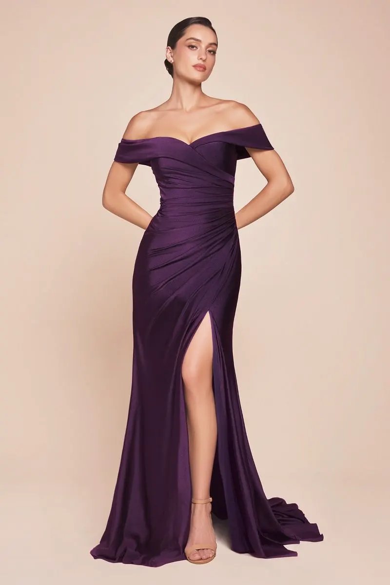 Off The Shoulder Stretch Spandex Dress by Tux-USA