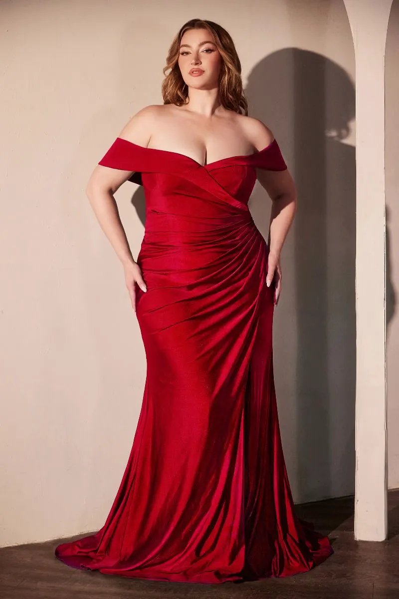 Stretch Spandex Off The Shoulder Curve Dress by Tux-USA