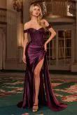 Off The Shoulder Lace & Satin Fitted Gown by Tux-USA