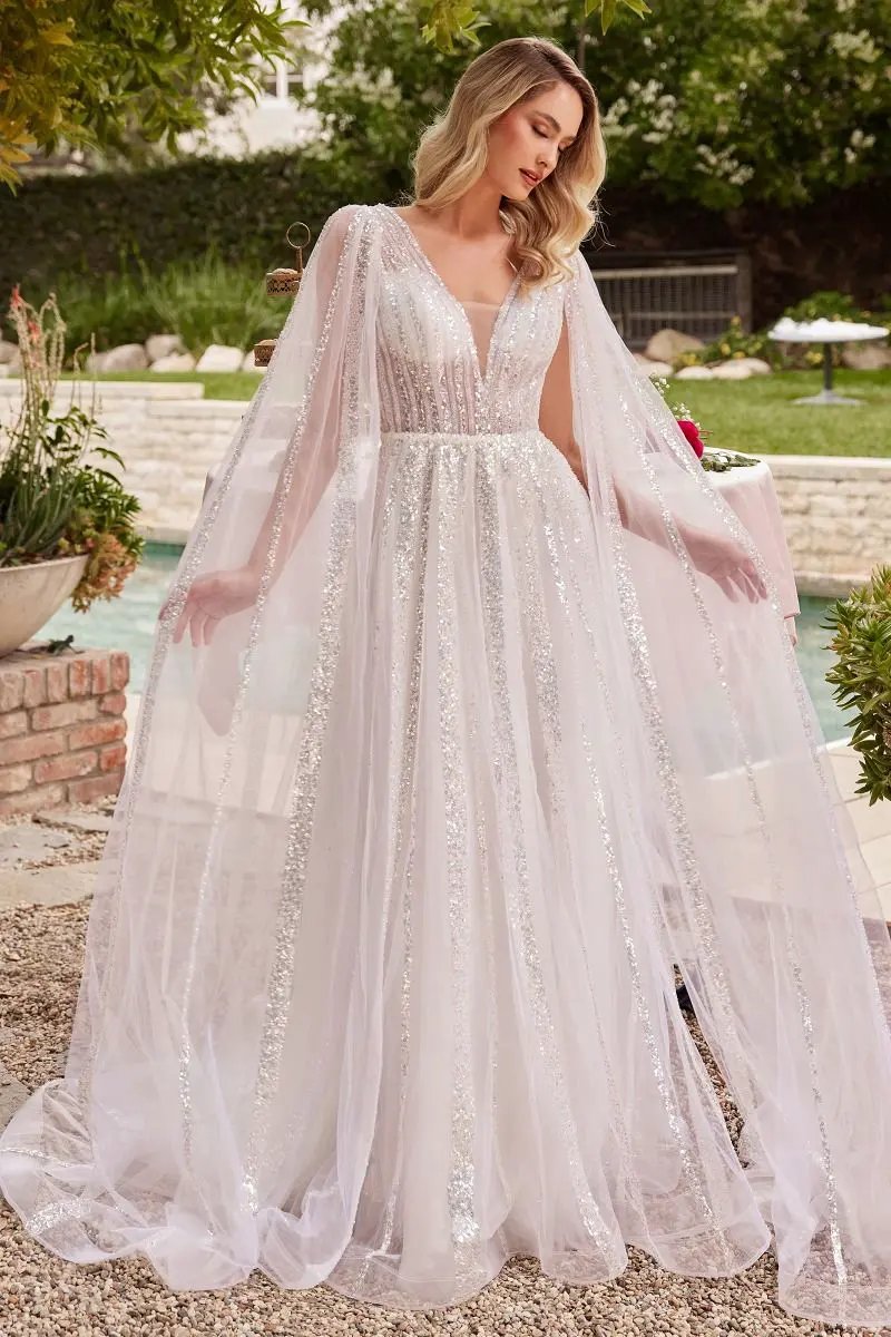A-Line Bridal Gown With Long Sleeves by Tux-USA