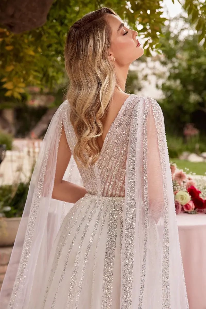 A-Line Bridal Gown With Long Sleeves by Tux-USA