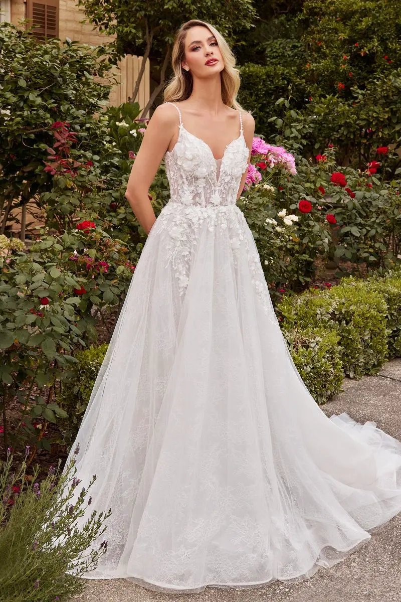 Layered Lace A-Line Bridal Gown by Tux-USA