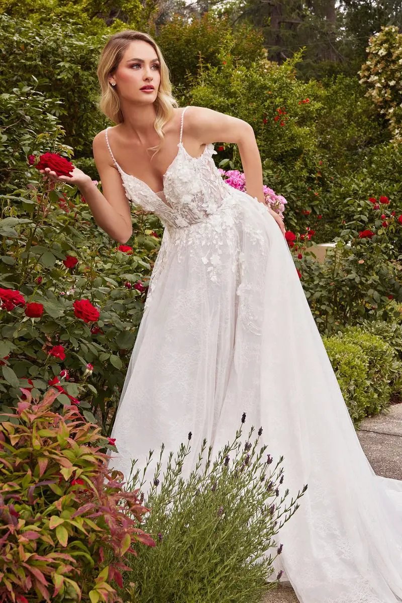 Layered Lace A-Line Bridal Gown by Tux-USA