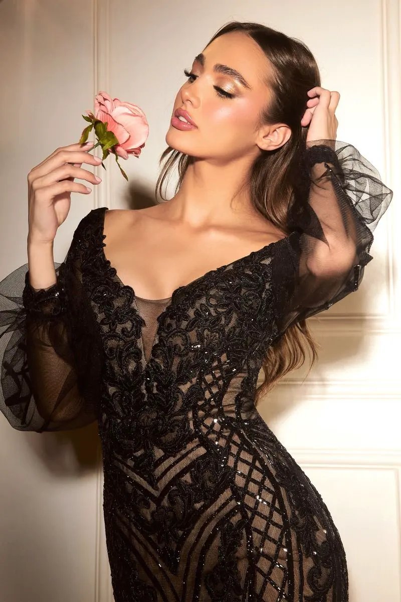 Long Sleeve Mermaid Gown by Tux-USA
