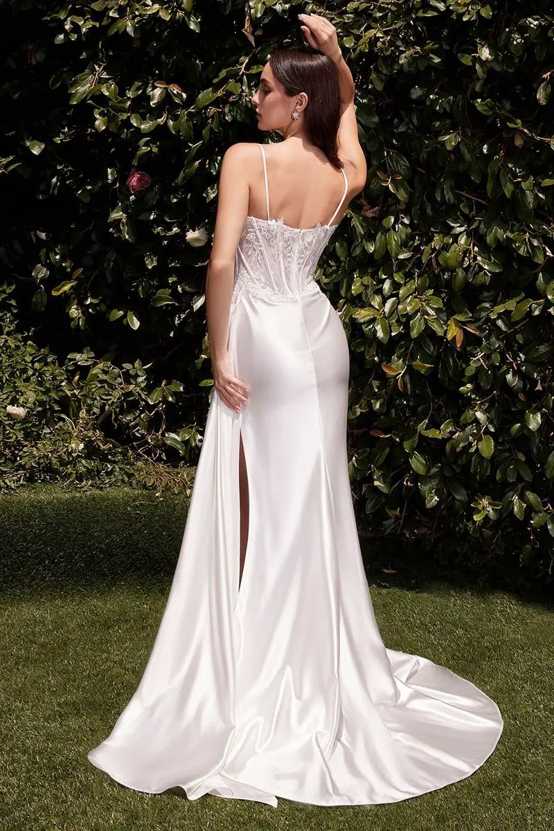 Fitted Satin & Lace Bridal Dress by Tux-USA