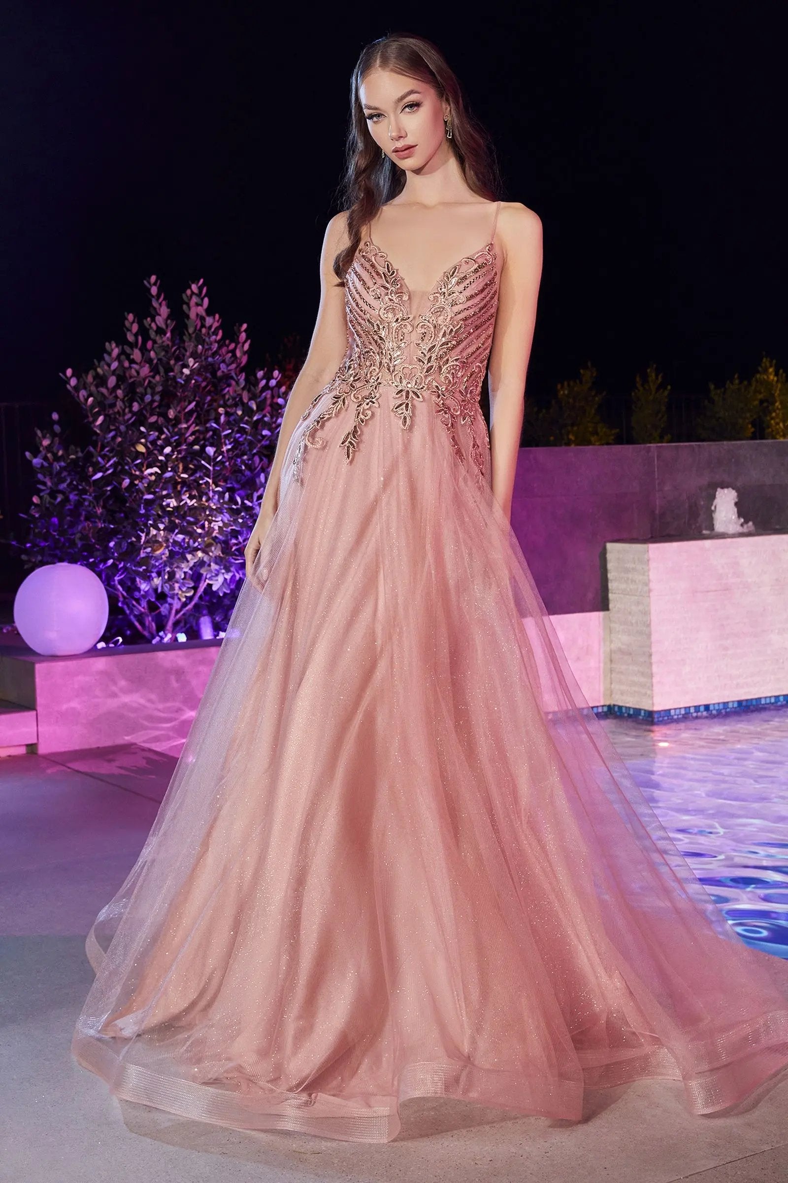 Layered Tulle A-Line Gown by Tux-USA