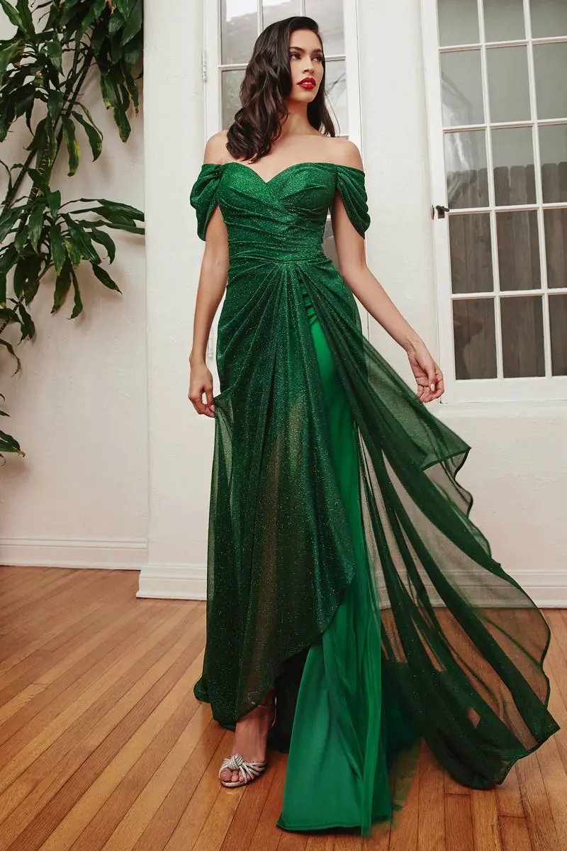 Off The Shoulder Glitter Gown by Tux-USA