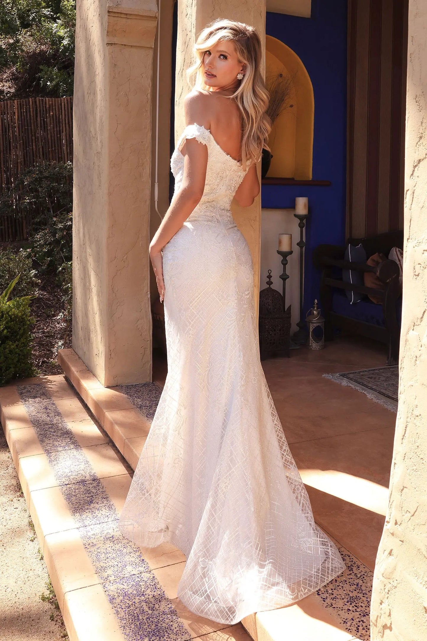 Sheath Off The Shoulder Bridal Gown by Tux-USA