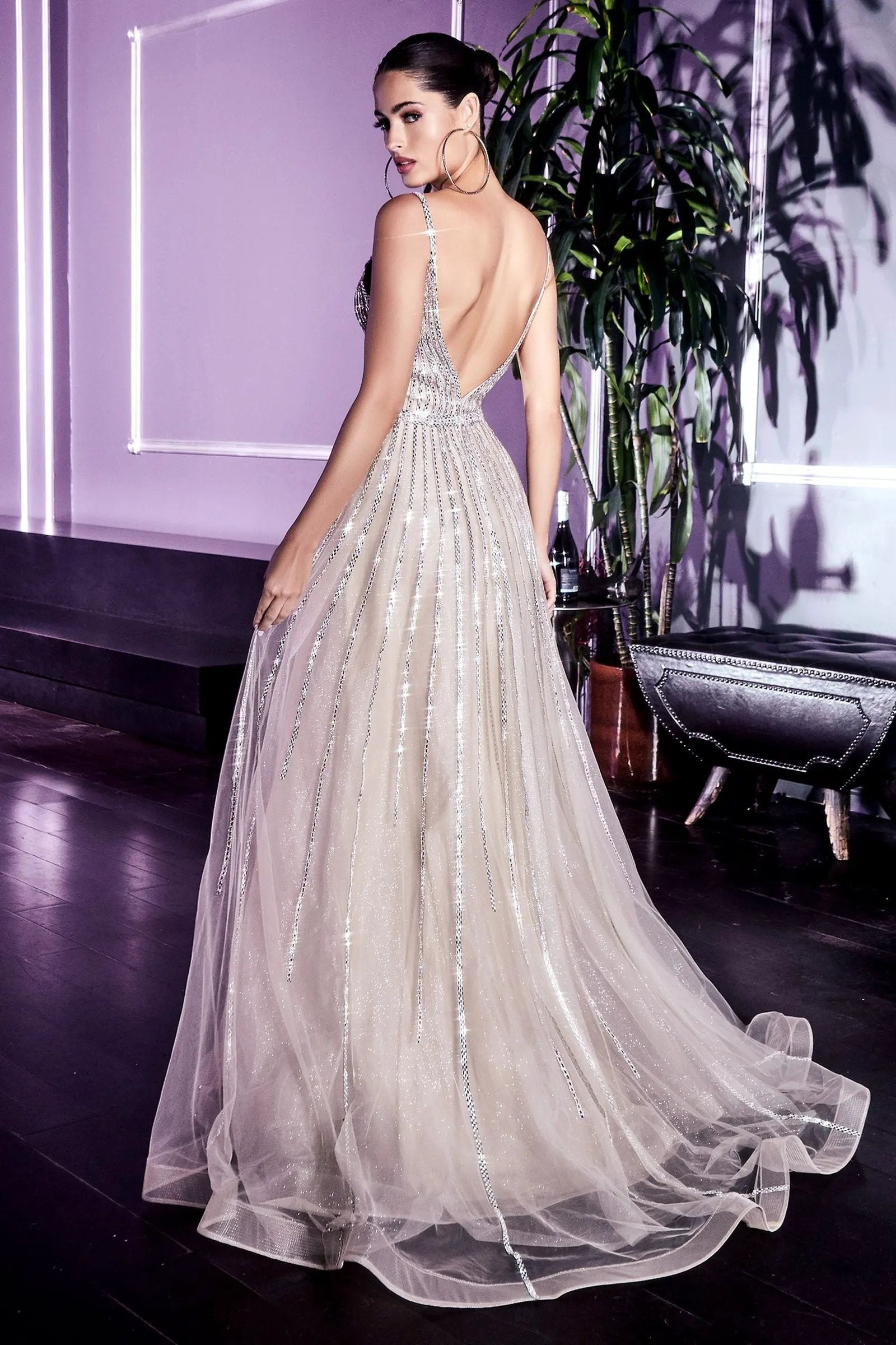 A-Line Embellished Tulle Gown by Tux-USA