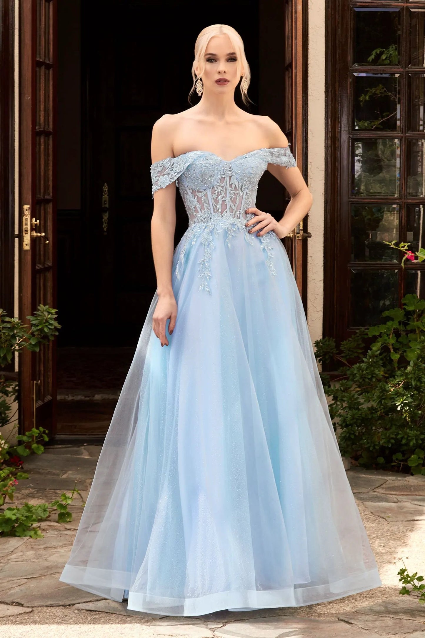 Lace Off The Shoulder A-Line Dress by Partner Label