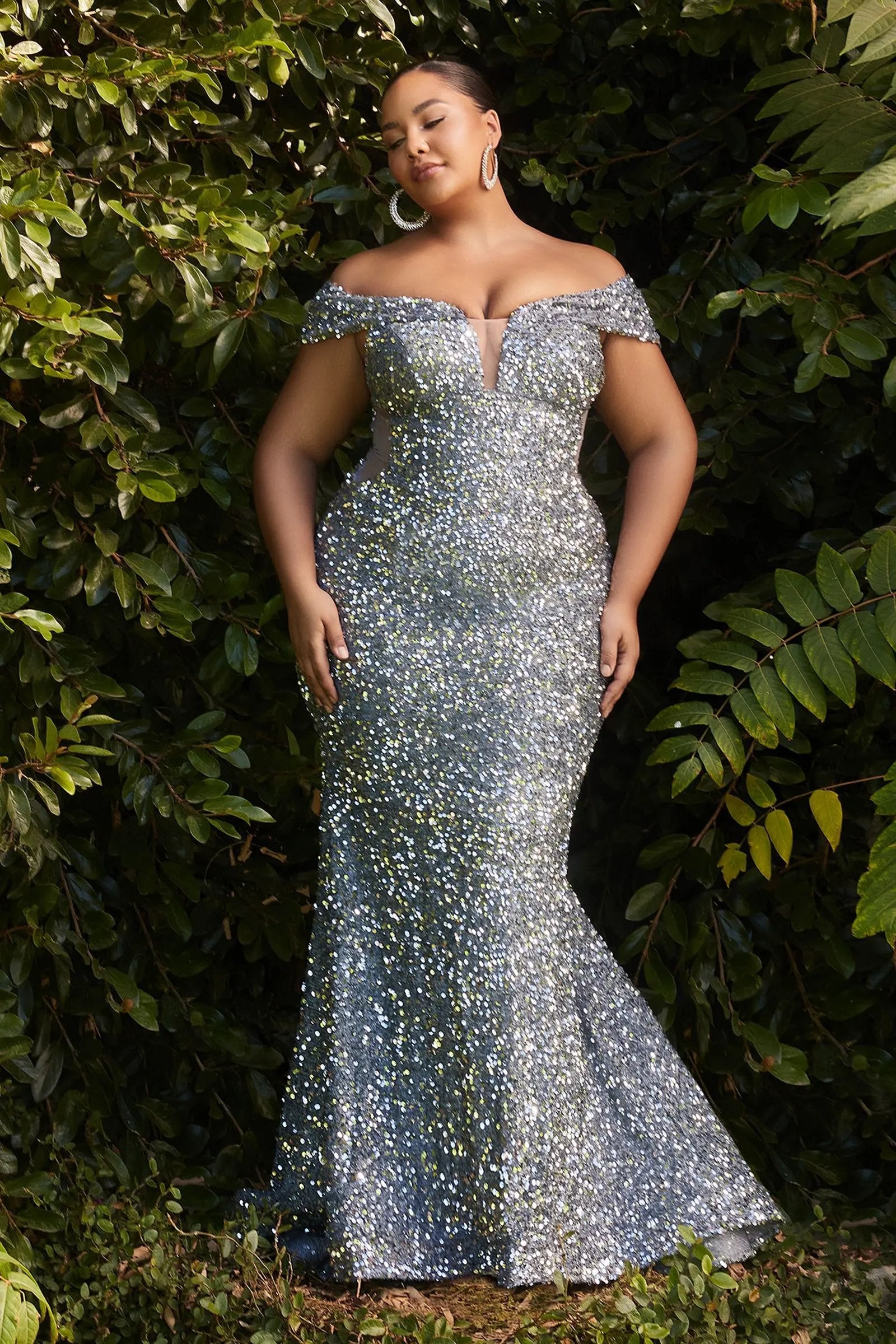 Off The Shoulder Sequin Gown by Tux-USA