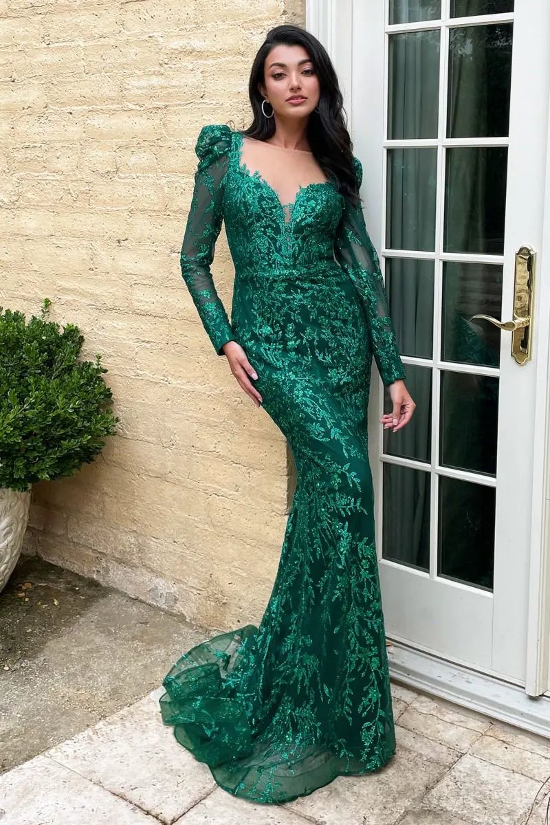 Long Sleeve Glitter Print Dress by Partner Label