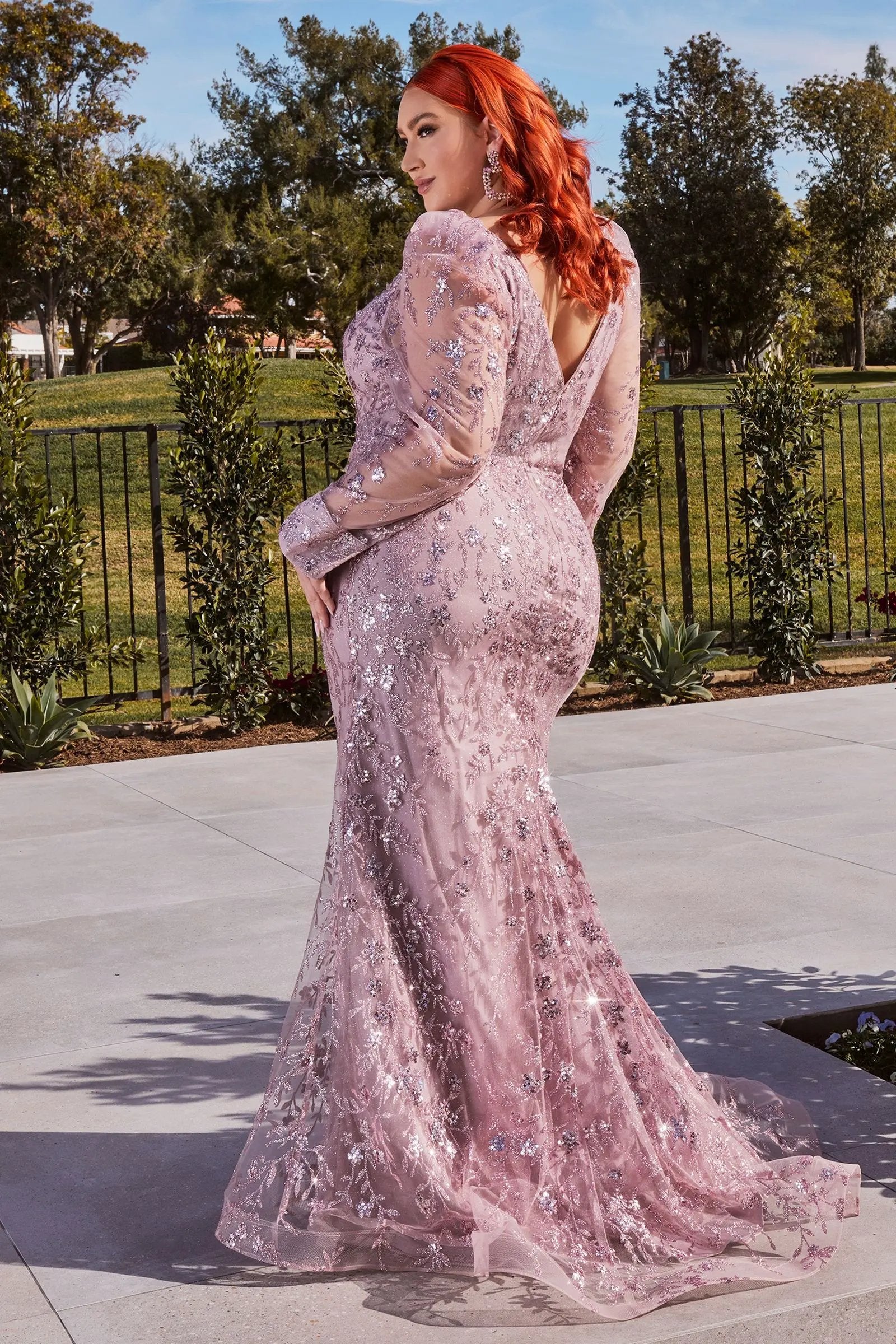 Long Sleeve Glitter Print Dress by Partner Label