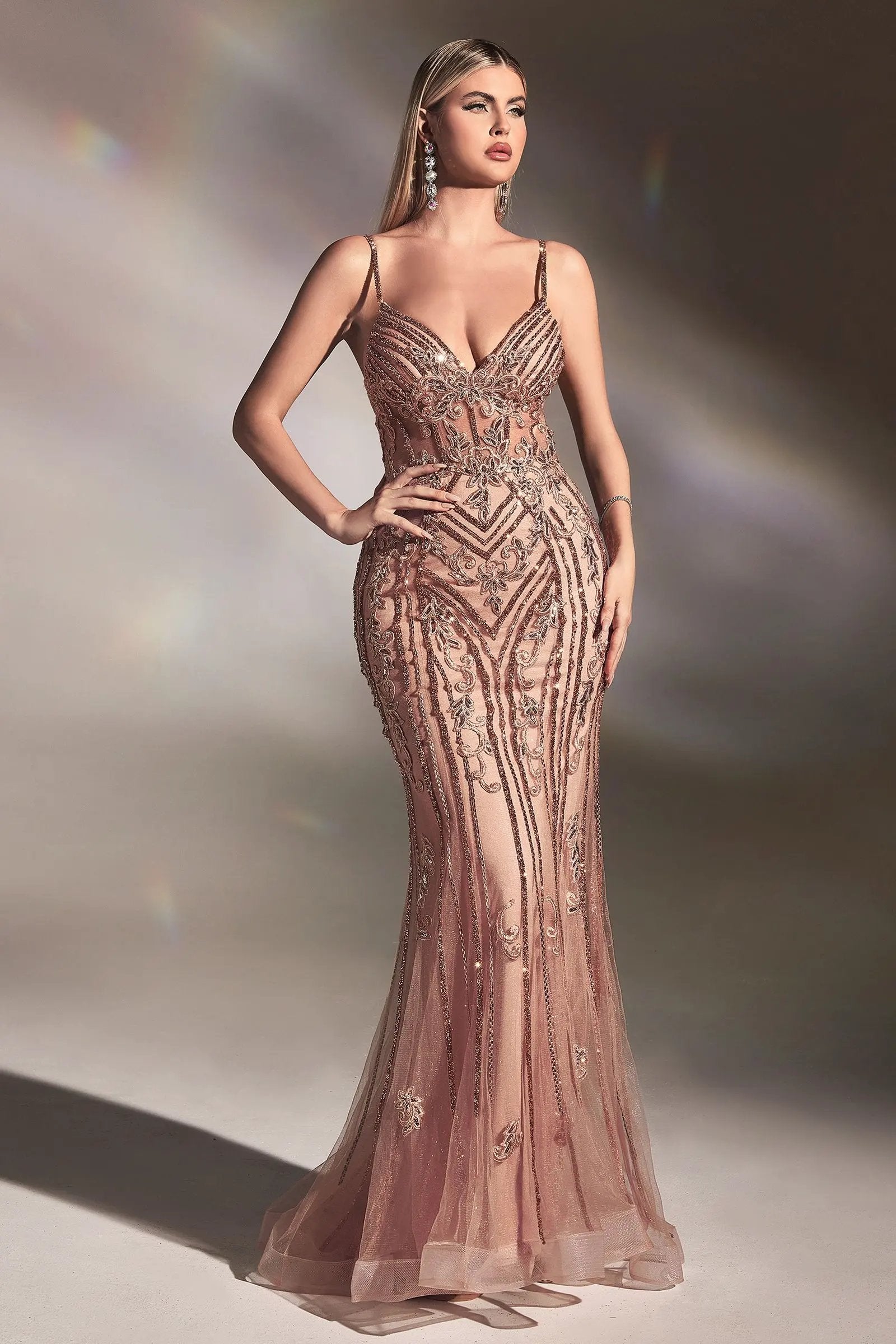 Fitted Beaded Mermiad Gown by Tux-USA