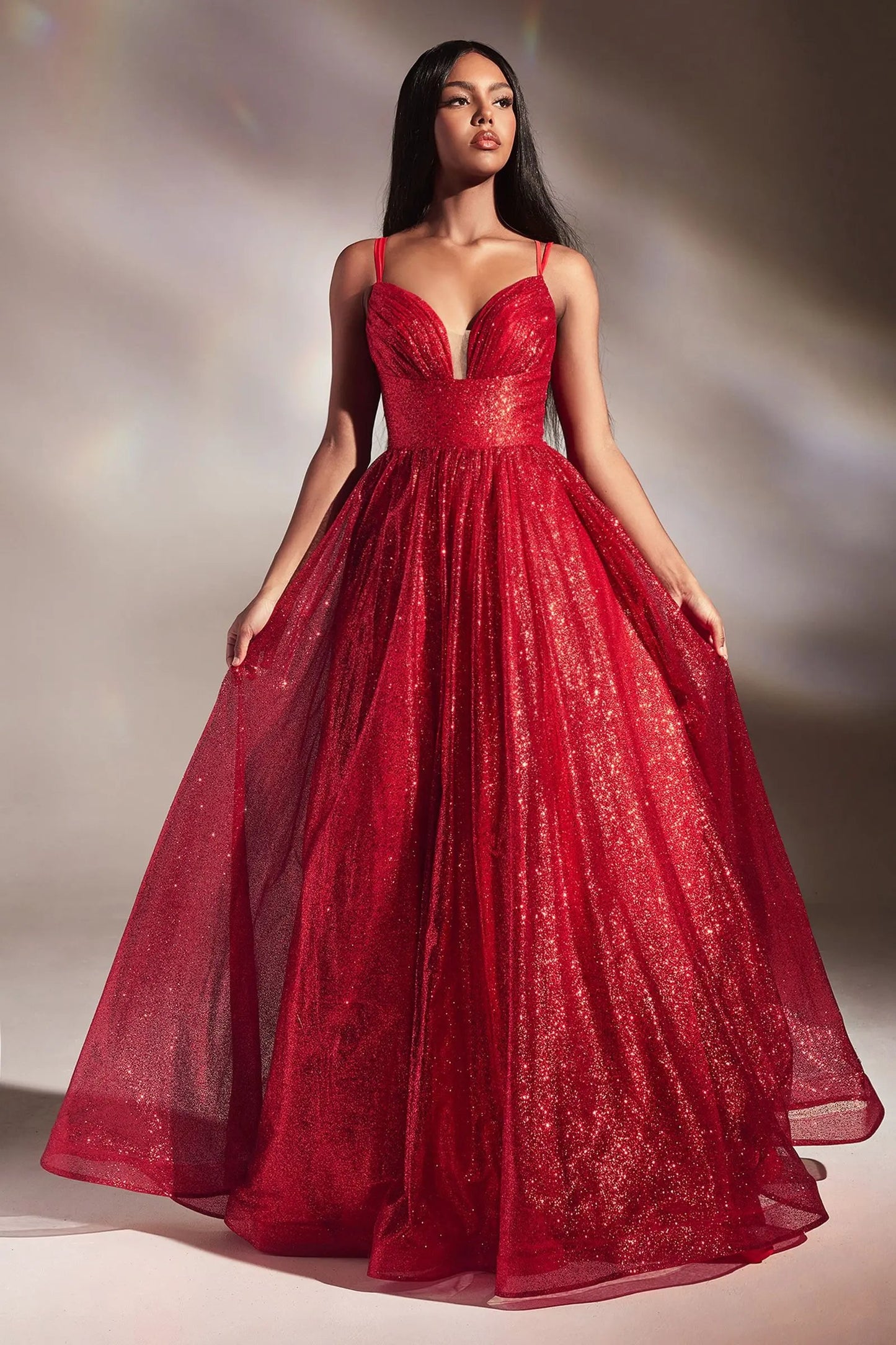 Layered Glitter Ball Gown by Tux-USA