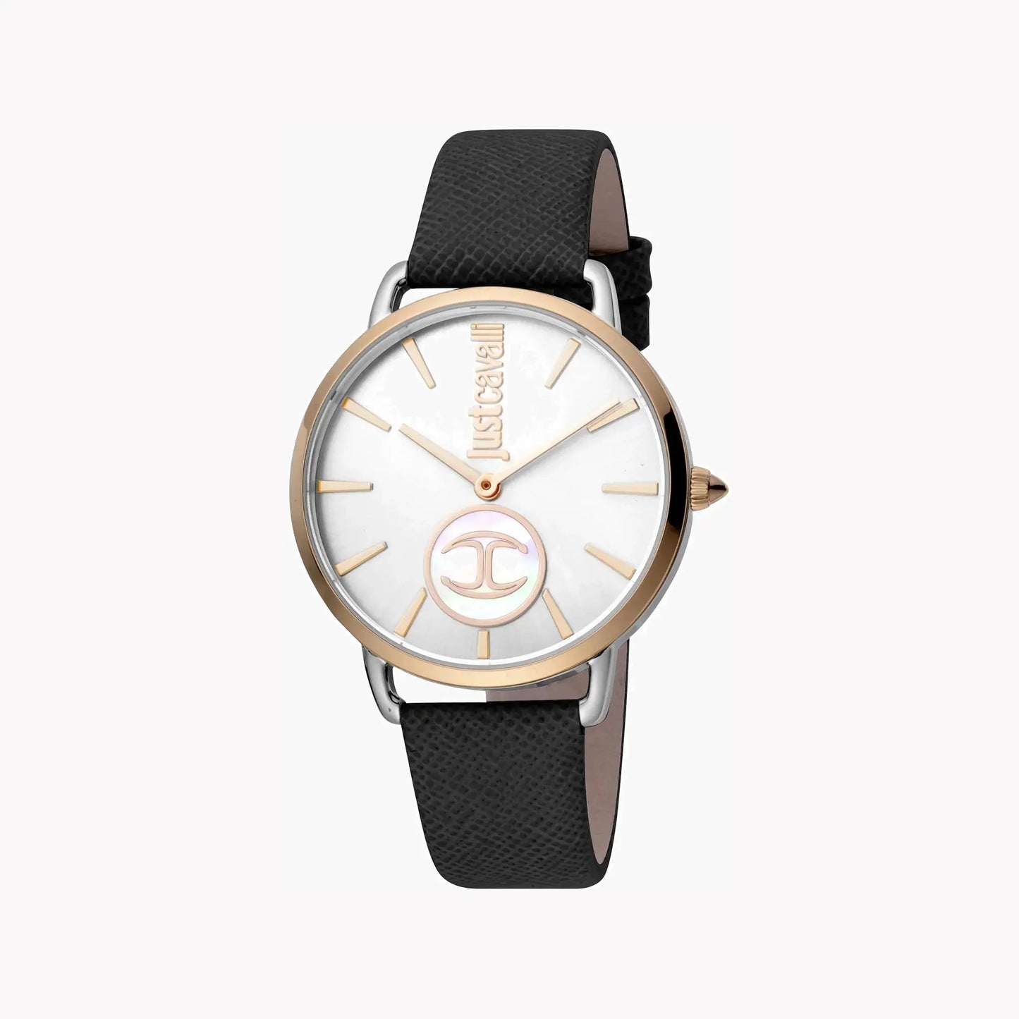 Just Cavalli Women's Black Leather Watch, Silver Dial | Jc1l117l0045 by JUST CAVALLI