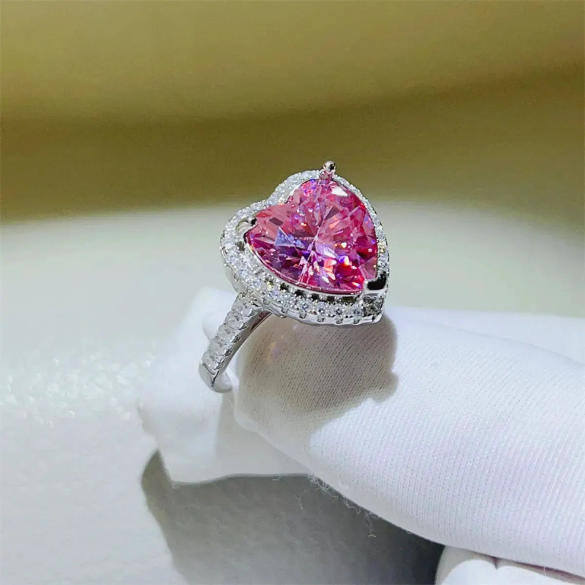 5 Carat Moissanite 925 Sterling Silver Heart Ring by Partner Label