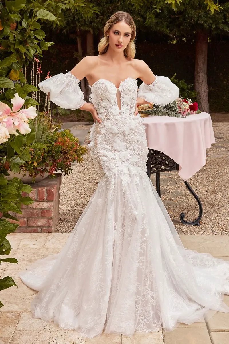 Strapless Lace Wedding Gown by Tux-USA
