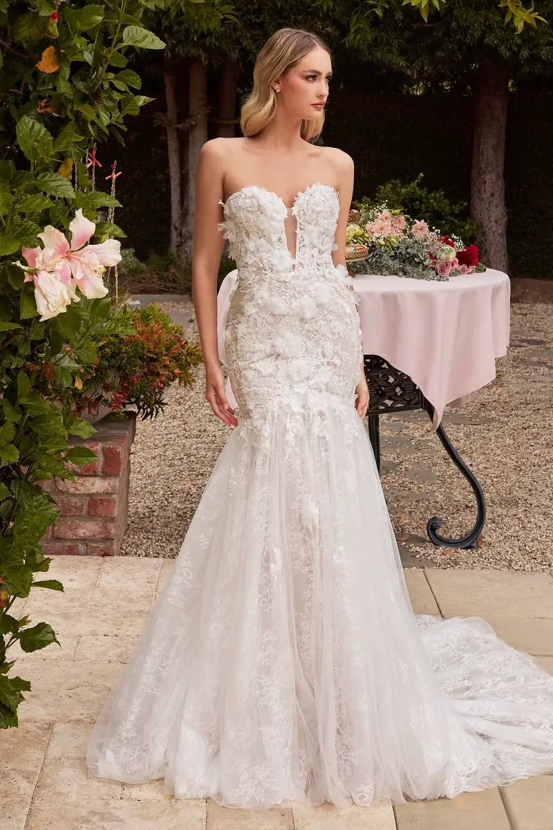 Strapless Lace Wedding Gown by Tux-USA